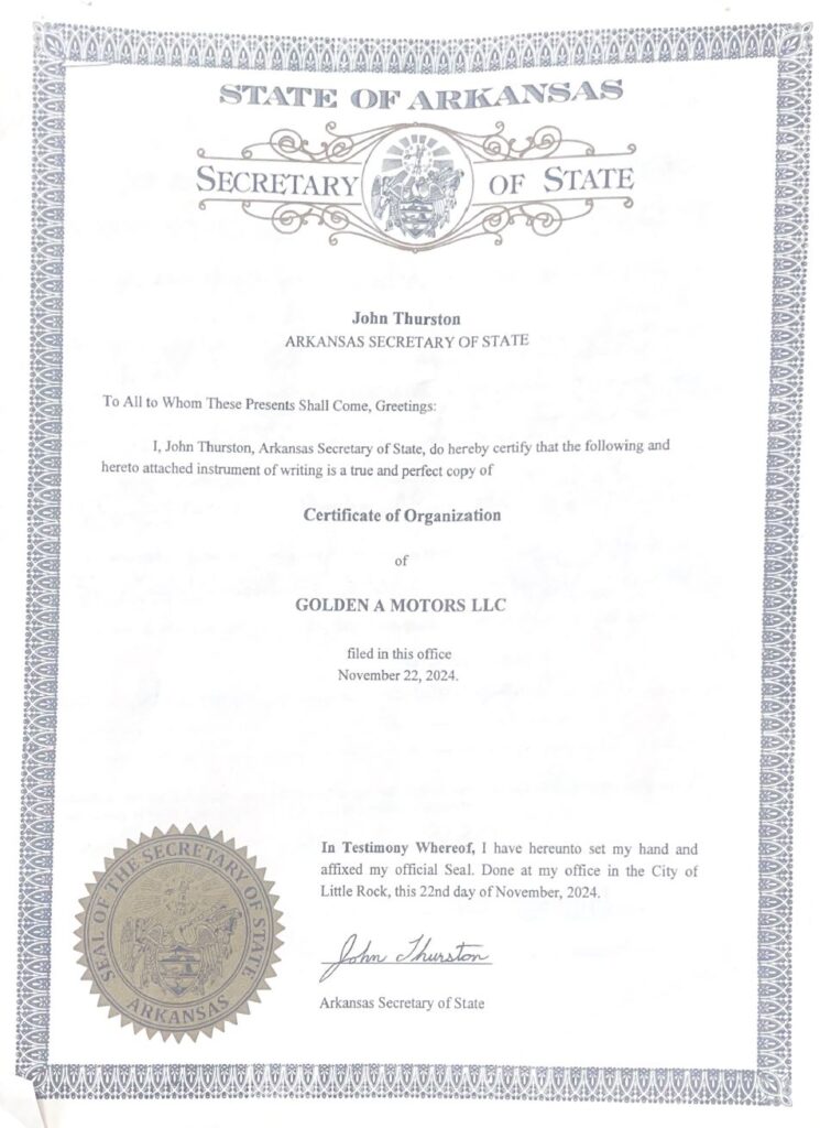 business certificate
